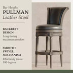 Maven Lane Pullman Swivel Bar Stools with Faux Leather