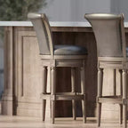 Maven Lane Pullman Swivel Bar Stools with Faux Leather