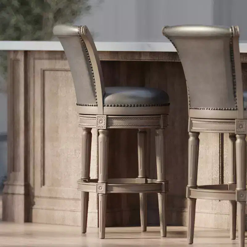 Maven Lane Pullman Swivel Bar Stools with Faux Leather