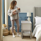 Shnuggle Air Lite Bedside Bassinet | Infant Crib Height Adjustable Baby Bed with Mattress