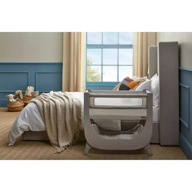 Shnuggle Air Lite Bedside Bassinet | Infant Crib Height Adjustable Baby Bed with Mattress
