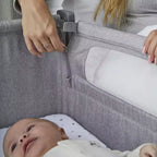 Shnuggle Air Lite Bedside Bassinet | Infant Crib Height Adjustable Baby Bed with Mattress