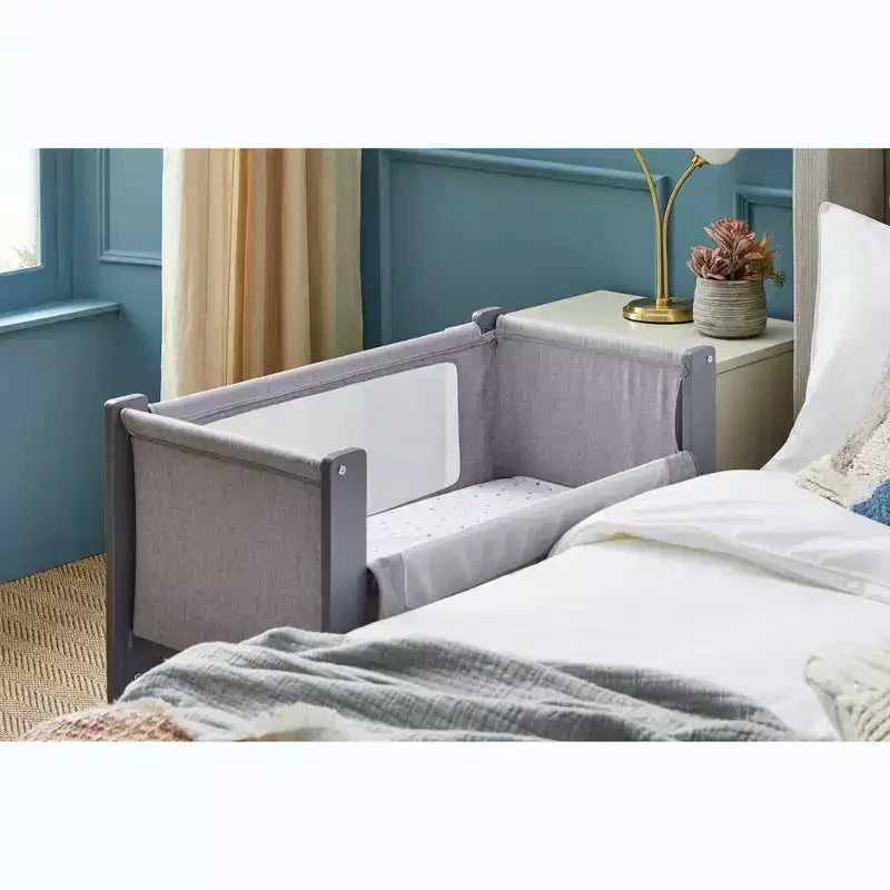Shnuggle Air Lite Bedside Bassinet | Infant Crib Height Adjustable Baby Bed with Mattress