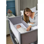 Shnuggle Air Lite Bedside Bassinet | Infant Crib Height Adjustable Baby Bed with Mattress