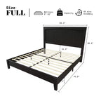AMERLIFE Solid Wood Bed Frame, Mid Century Platform Bed with Arched Lines Headboard