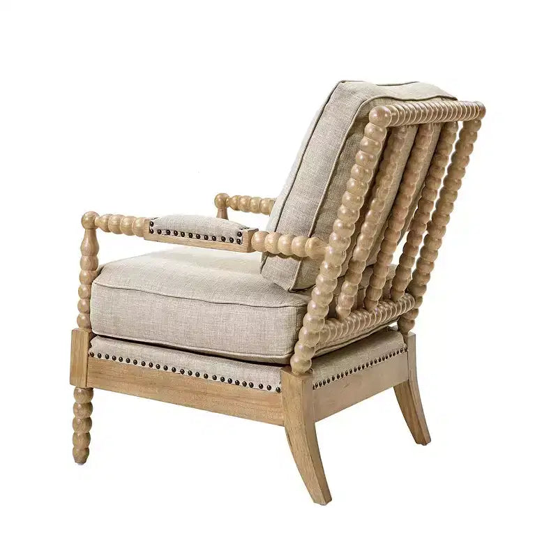 Okak Accent Chair with Comfy Upholstery Removable Cushion Solid Wood Frame Classic Stylish Reading Armchair for Living Room Waiting Room