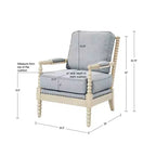 Okak Accent Chair with Comfy Upholstery Removable Cushion Solid Wood Frame Classic Stylish Reading Armchair for Living Room Waiting Room