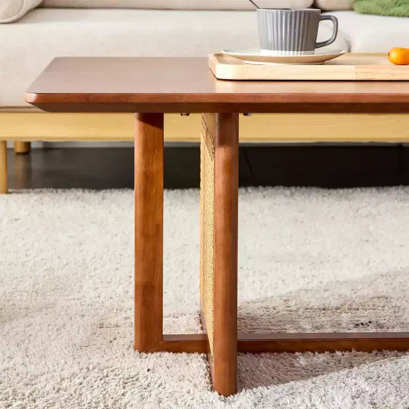 Vatros Rectangle Modern Coffee Table Small Wood Coffee Table