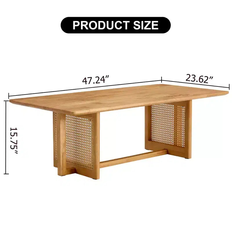 Vatros Rectangle Modern Coffee Table Small Wood Coffee Table