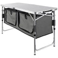 VEVOR Camping Kitchen Table, Quick set-up Folding Camping Table with A Carrying Bag, 3 Adjustable Heights, MDF Camping Table