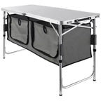VEVOR Camping Kitchen Table, Quick set-up Folding Camping Table with A Carrying Bag, 3 Adjustable Heights, MDF Camping Table