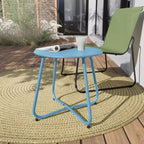GRANDPATIO Designs Steel Patio Side Table, Weather Resistant Outdoor Round End Table