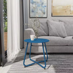 GRANDPATIO Designs Steel Patio Side Table, Weather Resistant Outdoor Round End Table