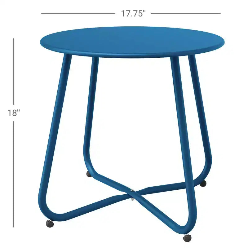 GRANDPATIO Designs Steel Patio Side Table, Weather Resistant Outdoor Round End Table