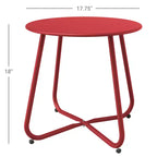 GRANDPATIO Designs Steel Patio Side Table, Weather Resistant Outdoor Round End Table