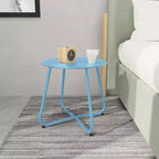 GRANDPATIO Designs Steel Patio Side Table, Weather Resistant Outdoor Round End Table