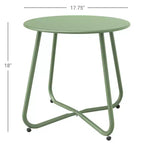 GRANDPATIO Designs Steel Patio Side Table, Weather Resistant Outdoor Round End Table