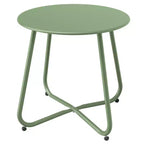 GRANDPATIO Designs Steel Patio Side Table, Weather Resistant Outdoor Round End Table