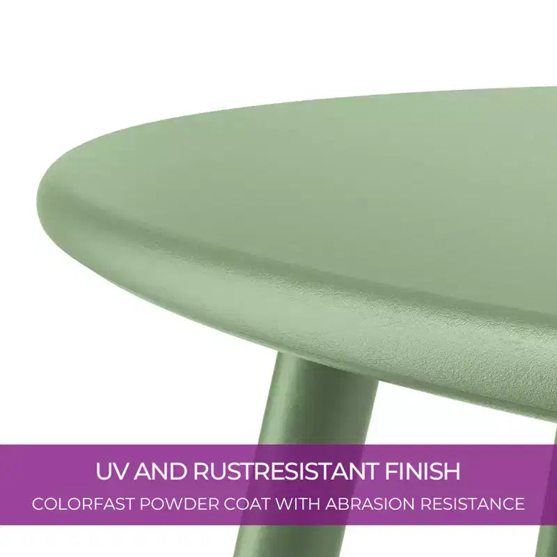 GRANDPATIO Designs Steel Patio Side Table, Weather Resistant Outdoor Round End Table