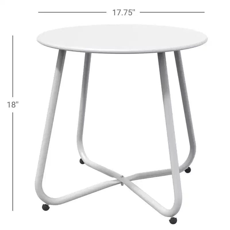 GRANDPATIO Designs Steel Patio Side Table, Weather Resistant Outdoor Round End Table