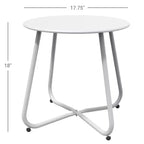 GRANDPATIO Designs Steel Patio Side Table, Weather Resistant Outdoor Round End Table