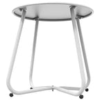 GRANDPATIO Designs Steel Patio Side Table, Weather Resistant Outdoor Round End Table