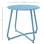 GRANDPATIO Designs Steel Patio Side Table, Weather Resistant Outdoor Round End Table