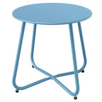 GRANDPATIO Designs Steel Patio Side Table, Weather Resistant Outdoor Round End Table