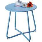 GRANDPATIO Designs Steel Patio Side Table, Weather Resistant Outdoor Round End Table