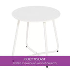 GRANDPATIO Designs Steel Patio Side Table, Weather Resistant Outdoor Round End Table
