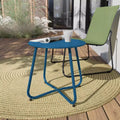 GRANDPATIO Designs Steel Patio Side Table, Weather Resistant Outdoor Round End Table
