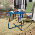 GRANDPATIO Designs Steel Patio Side Table, Weather Resistant Outdoor Round End Table