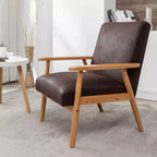Okak 25.38 W Leisure Accent Chair with Comfy Upholstery Solid Wood Mid-Century Reading Armchair for Living Room Bedroom Waiting Room