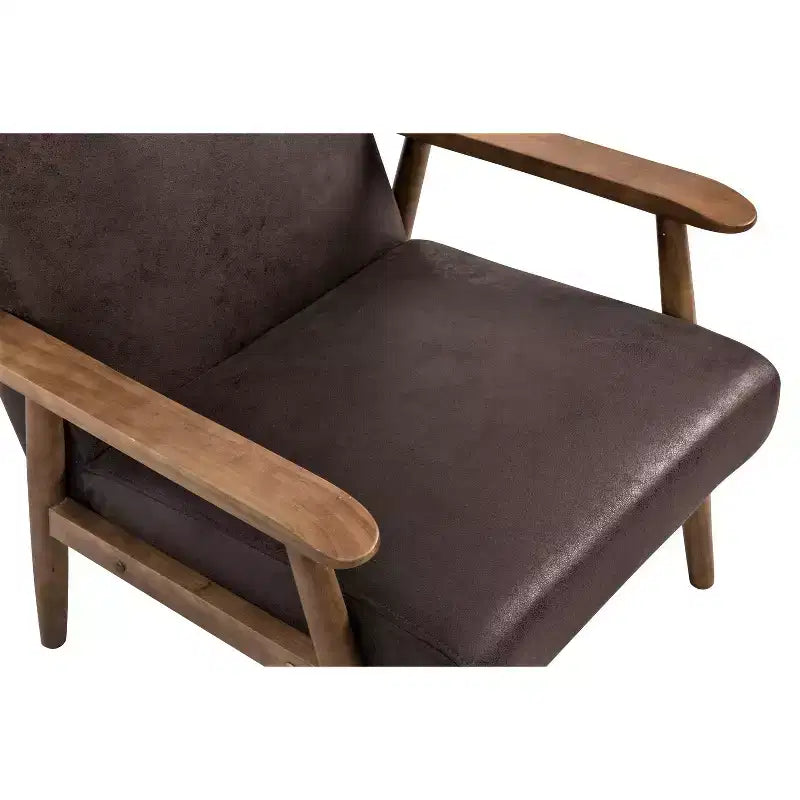 Okak 25.38 W Leisure Accent Chair with Comfy Upholstery Solid Wood Mid-Century Reading Armchair for Living Room Bedroom Waiting Room