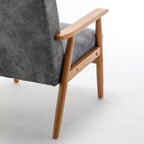 Okak 25.38 W Leisure Accent Chair with Comfy Upholstery Solid Wood Mid-Century Reading Armchair for Living Room Bedroom Waiting Room