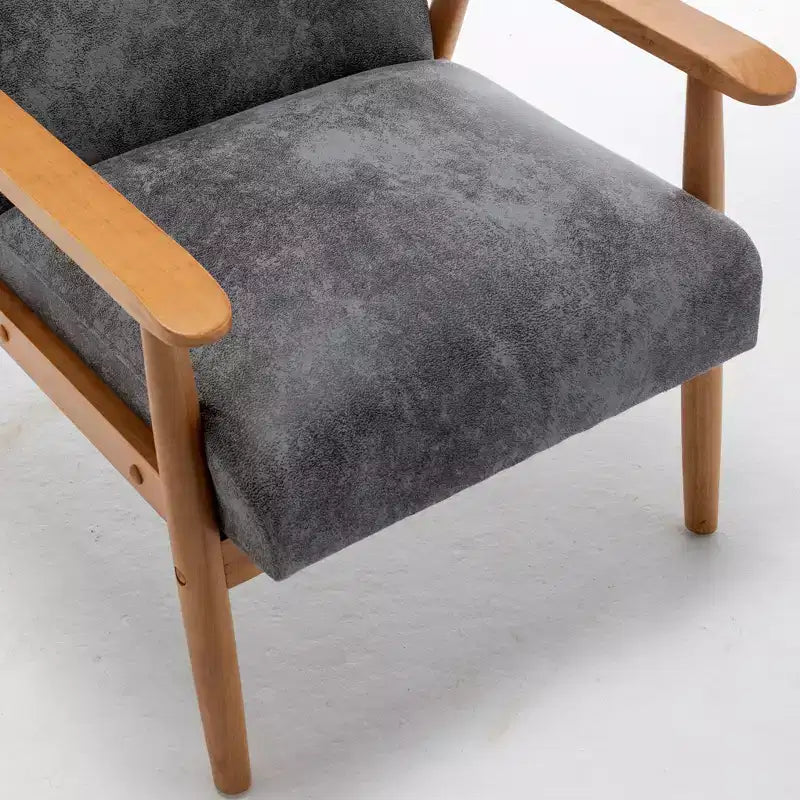 Okak 25.38 W Leisure Accent Chair with Comfy Upholstery Solid Wood Mid-Century Reading Armchair for Living Room Bedroom Waiting Room