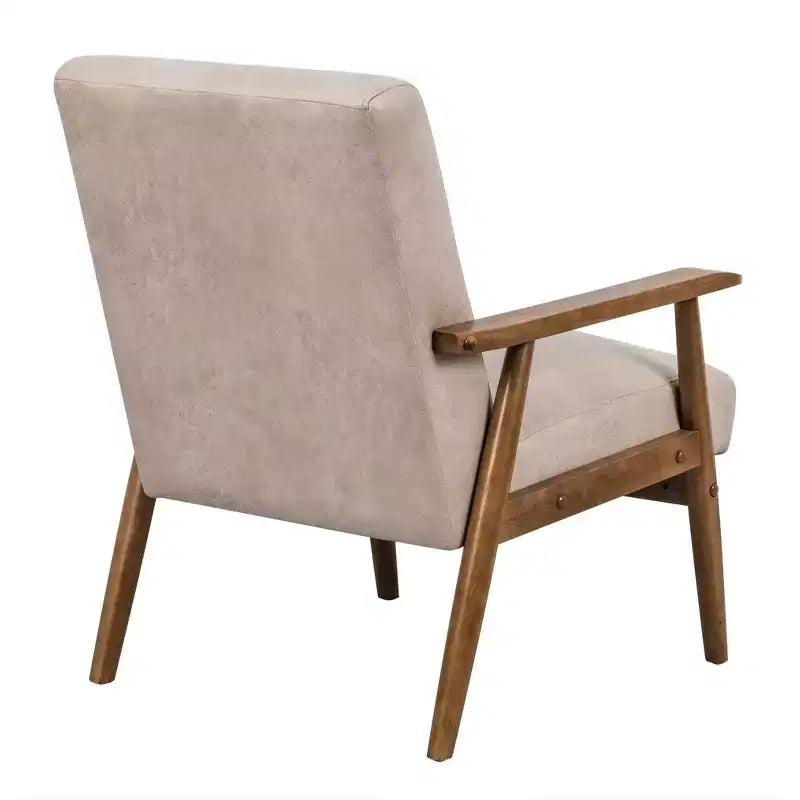 Okak 25.38 W Leisure Accent Chair with Comfy Upholstery Solid Wood Mid-Century Reading Armchair for Living Room Bedroom Waiting Room