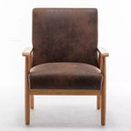 Okak 25.38 W Leisure Accent Chair with Comfy Upholstery Solid Wood Mid-Century Reading Armchair for Living Room Bedroom Waiting Room