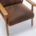 Okak 25.38 W Leisure Accent Chair with Comfy Upholstery Solid Wood Mid-Century Reading Armchair for Living Room Bedroom Waiting Room