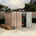 6 x 8 FT Outdoor Metal Storage Sheds Kit with Lockable Door, Utility Buildings with Air Vent for Backyard, Garden, Patio, Lawn