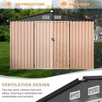 6 x 8 FT Outdoor Metal Storage Sheds Kit with Lockable Door, Utility Buildings with Air Vent for Backyard, Garden, Patio, Lawn