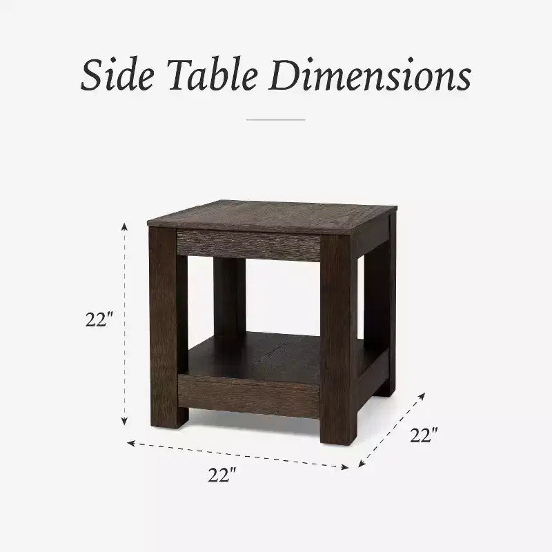 Maven Lane Paulo Wooden Side Table 22x22