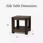 Maven Lane Paulo Wooden Side Table 22x22