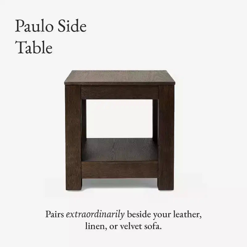 Maven Lane Paulo Wooden Side Table 22x22