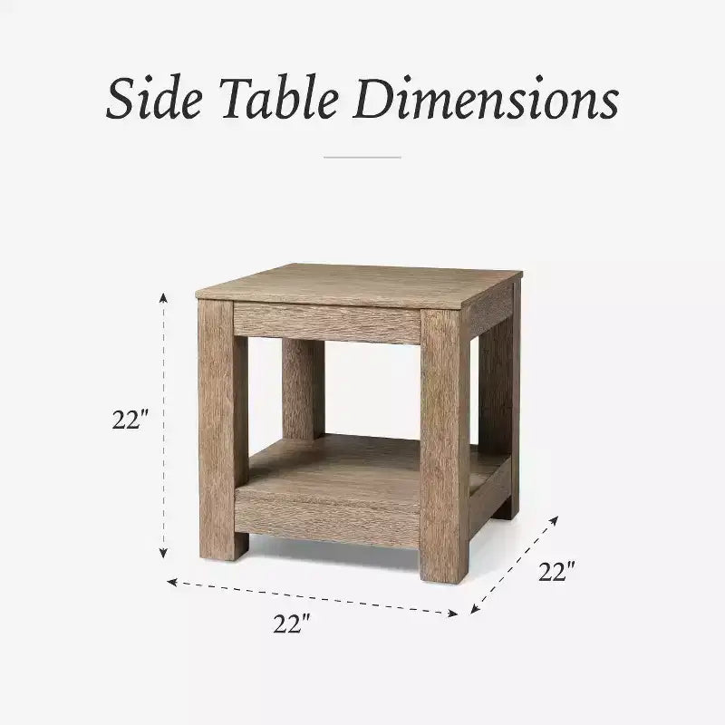 Maven Lane Paulo Wooden Side Table 22x22