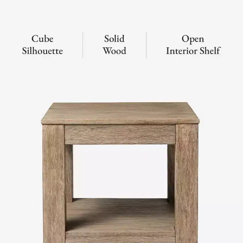 Maven Lane Paulo Wooden Side Table 22x22