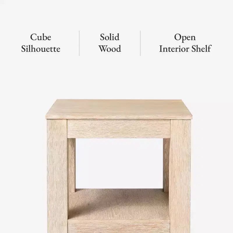 Maven Lane Paulo Wooden Side Table 22x22
