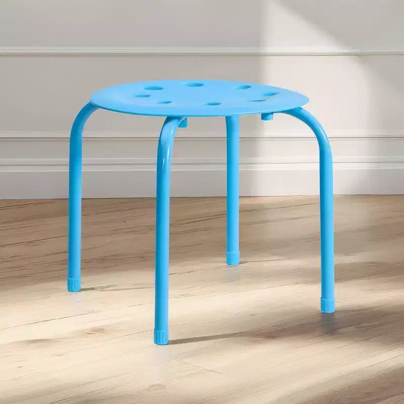 VECELO Stackable Stools for Classroom, 11.8 Height Plastic Portable Stacking Stool Chairs with Non-Slip Foot Mats for School, Set of 6/8