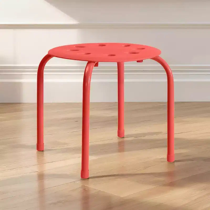 VECELO Stackable Stools for Classroom, 11.8 Height Plastic Portable Stacking Stool Chairs with Non-Slip Foot Mats for School, Set of 6/8