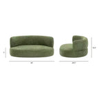 Jennifer Taylor Home Shep 36 Curved Dog Sofa Bed, Medium, Moss Green Fleeced Teddy